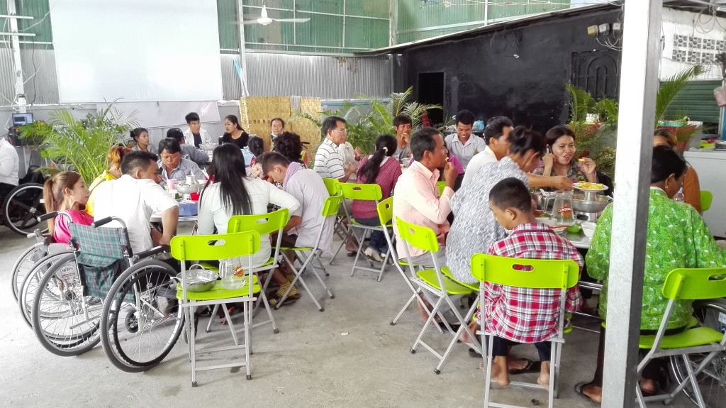 Participants having lunch